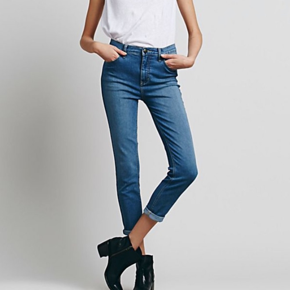 Free people high rise roller crop skinny